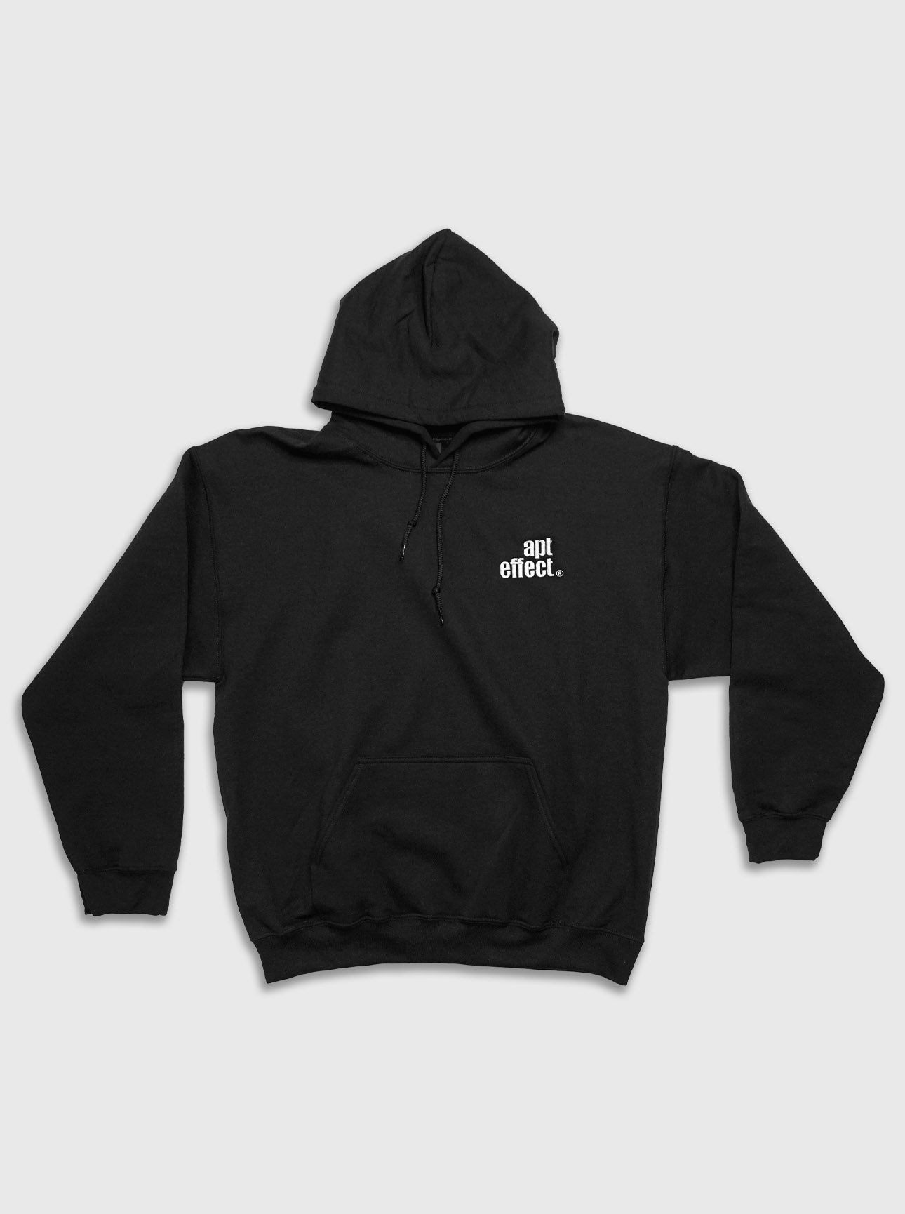 APT BLACK PULLOVER HOODIE — WHITE LOGO