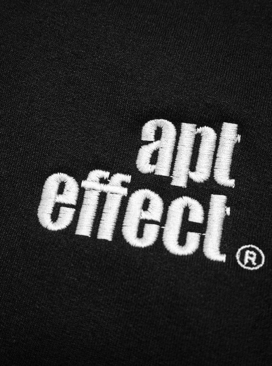APT BLACK PULLOVER HOODIE — WHITE LOGO