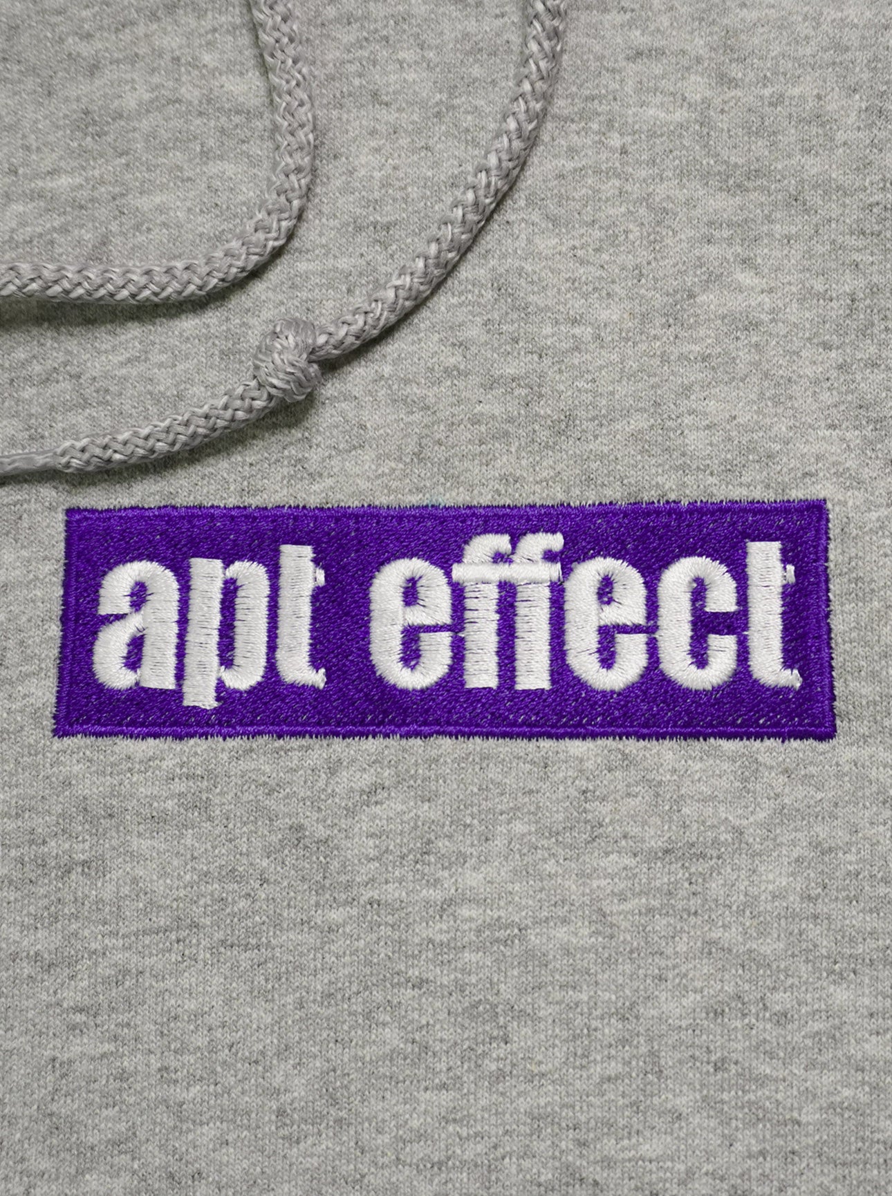 APT GREY PULLOVER HOODIE — PURPLE LOGO